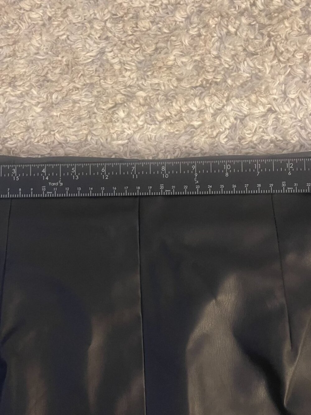 H&M Black Faux Leather Mini Skirt Size 8 High Waist - Picture 5 of 6